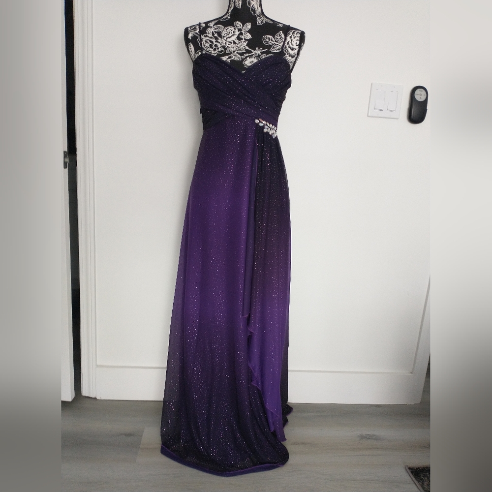 Reign On Purple Ombre Sparkle Prom Dress
